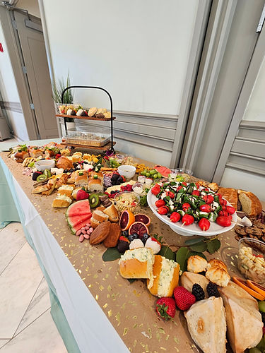Colorful Grazing Table Setup for Social Event at Bedford Event Center