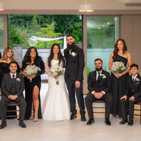 ridal Party Portrait in Bedford Event Center Terrace Room