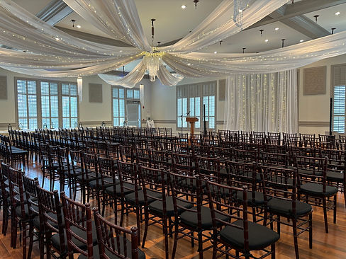 Wedding Ceremony Chair Arrangement in the Terrace Room at Bedford Event Center