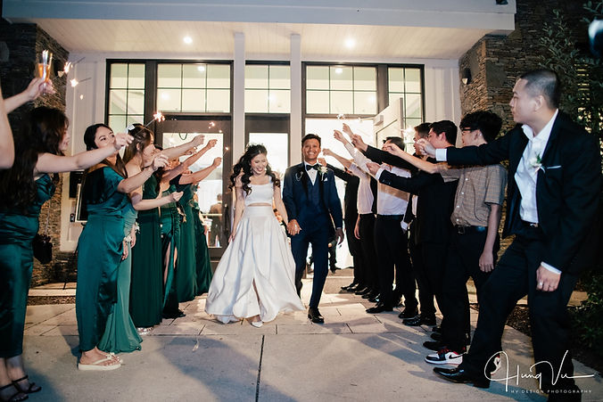 Bride and Groom Sparkler Exit at Bedford Event Center in Bedford, NH