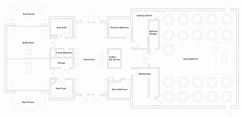 Standard Ceremony and Reception Layout at Bedford Event Center