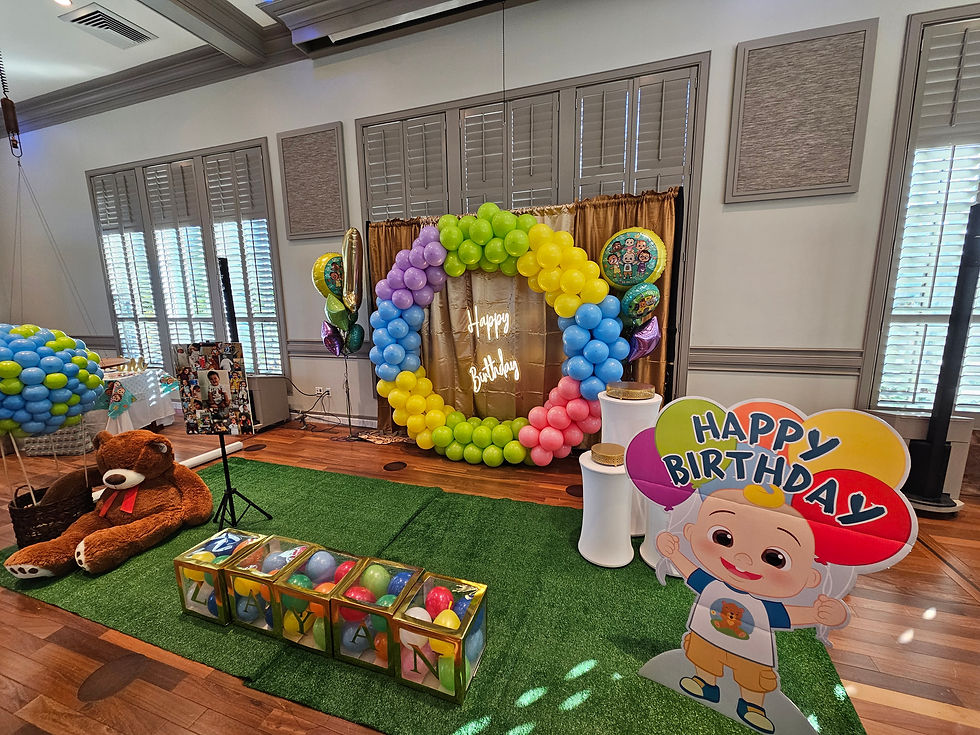 Colorful Kids’ Birthday Party Setup at Bedford Event Center