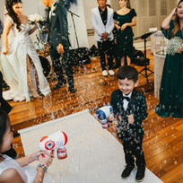 Dance Floor Celebration with Confetti at Bedford Event Center
