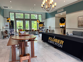 Corporate Event Welcome Area with Registration and Refreshments
